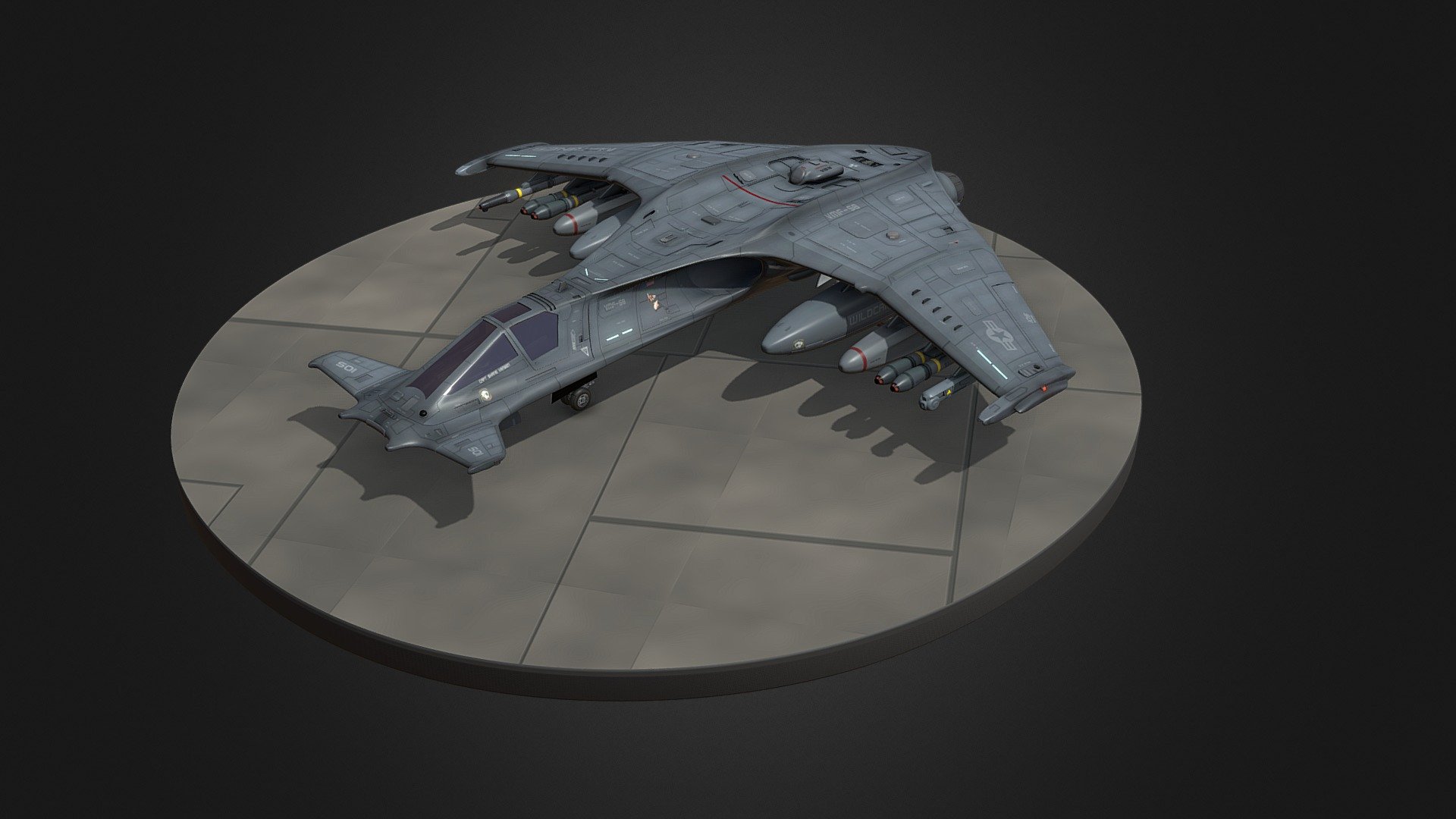 SA-43 Hammerhead Inspired by Space: Above and Beyond - SA-43 Hammerhead - Buy Royalty Free 3D model by Hangar.b.productions 3d model