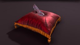 Crystal Shoes pillow, crystal, shoes, heels, pumps, low-poly, pbr, substance-painter
