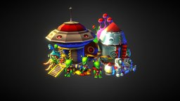 Low-Poly Space Pack object, objects, ufo, cartoon, fantasy, space