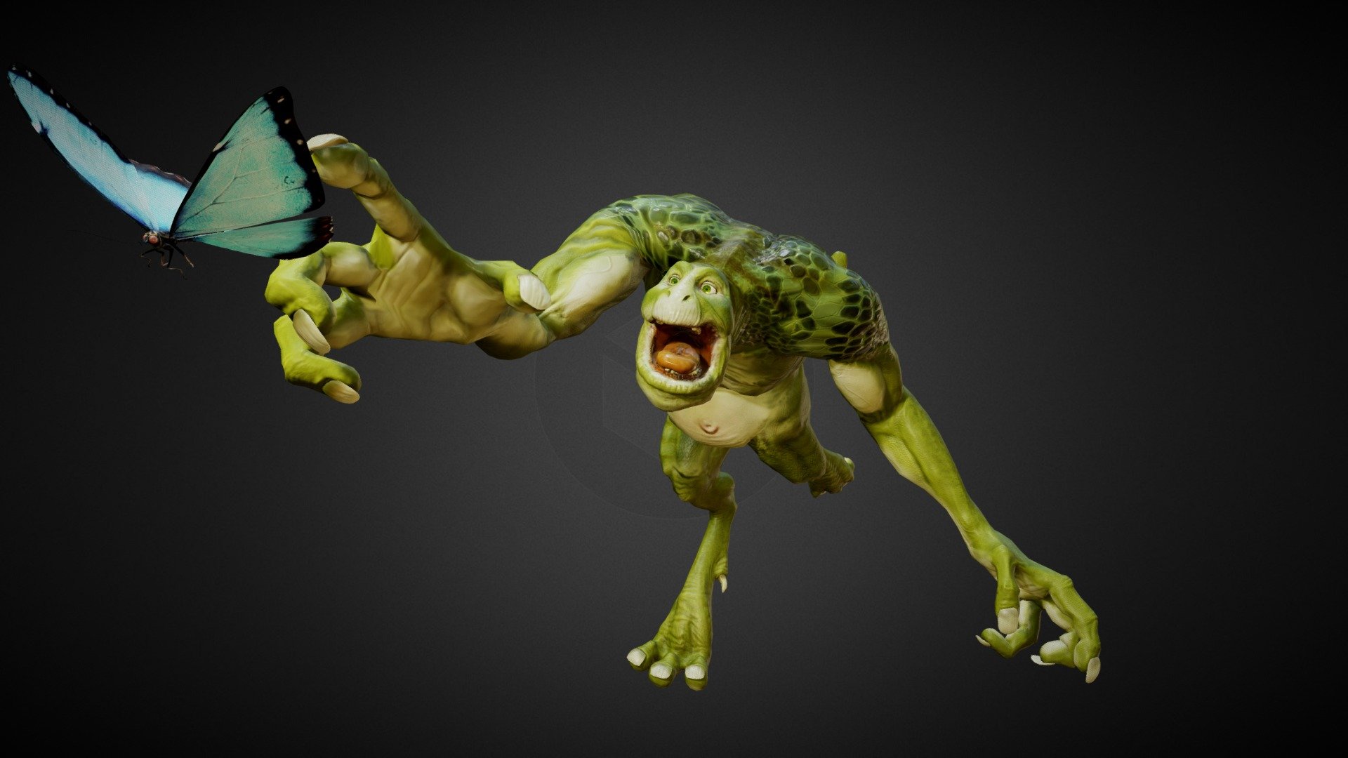 An old model I wanted to push to sketchfab - The Creature - 3D model by pieriko 3d model