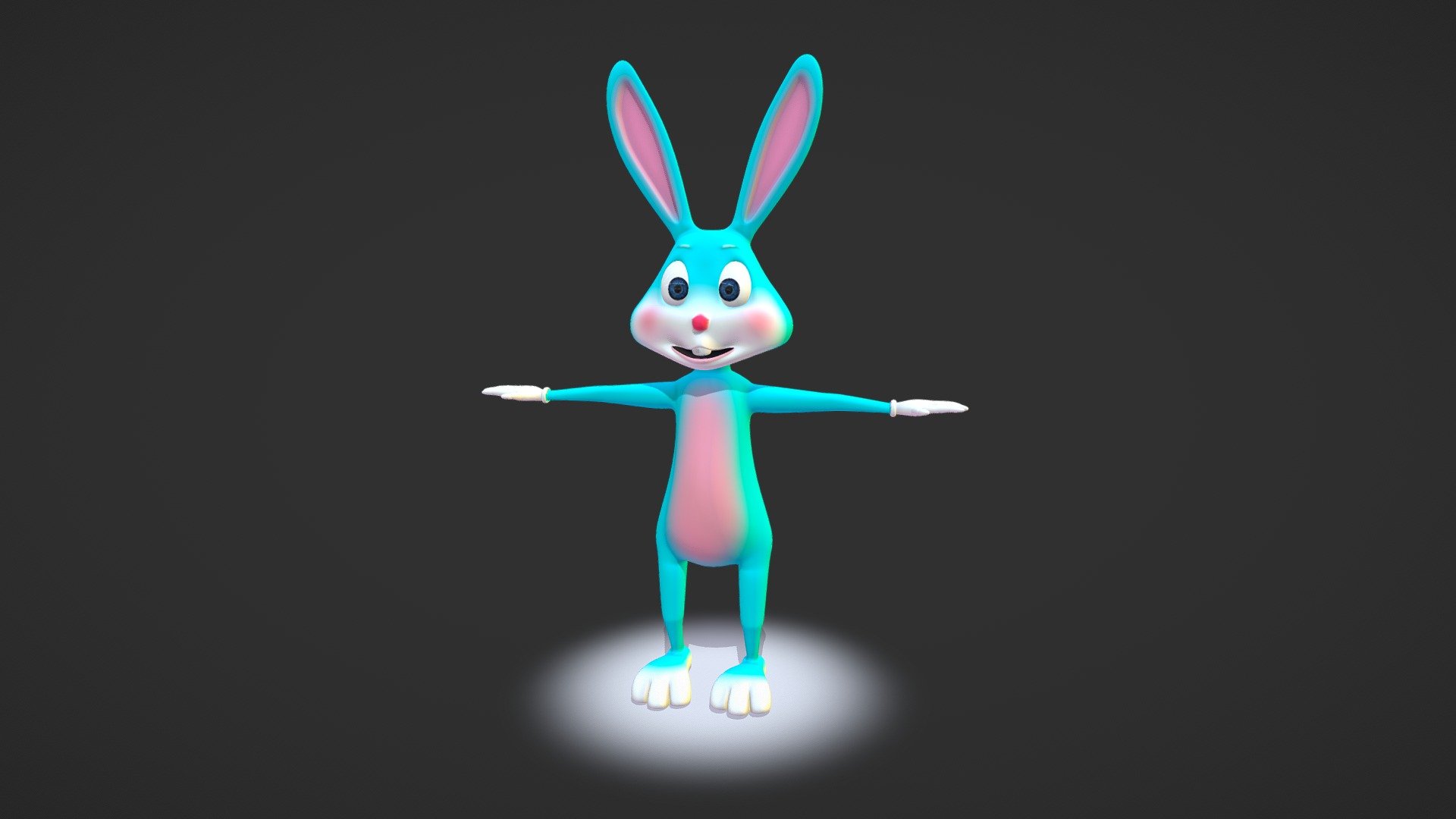 A cartoon bunny made with Cinema 4D.

This is a HighPoly version.

We also have a fully rigged lowpoly version as Cinema 4D file included.

This rig wasn't made for animation. We did it just for posing the character.

Watch the rig demo:
https://youtu.be/EFUTO2ulDho - Cartoon Bunny - Download Free 3D model by DANIEL WEINLEIN (@danielweinlein) 3d model