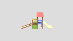 Children game children, obj, sweethome3d, game, low, poly, design