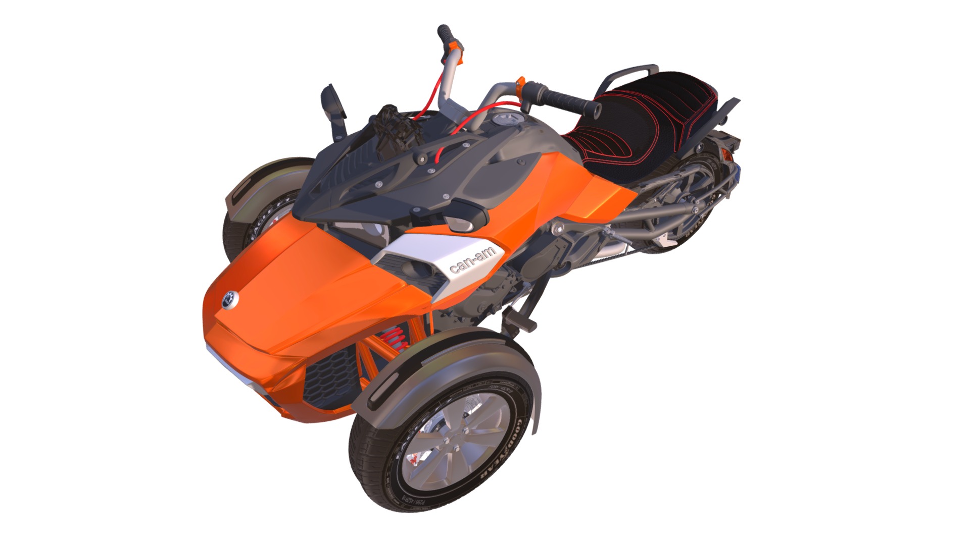 Detailed 3d model of Can-Am Spyder 3-wheel motorcycle 3d model