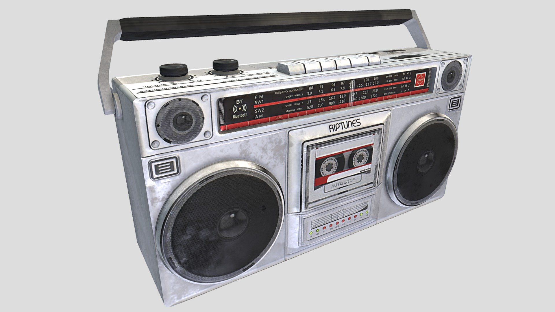 I modelled this 90's style Boombox Radio in Blender.  Model has normal-maps, it's fairly low-poly and is game-ready 3d model
