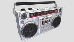 90s style Boombox Radio (low-poly) Prop