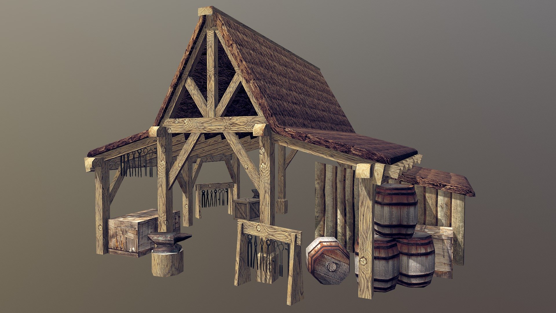 A project set in the early colonial period of America. 3k tris limit for constructions 3d model