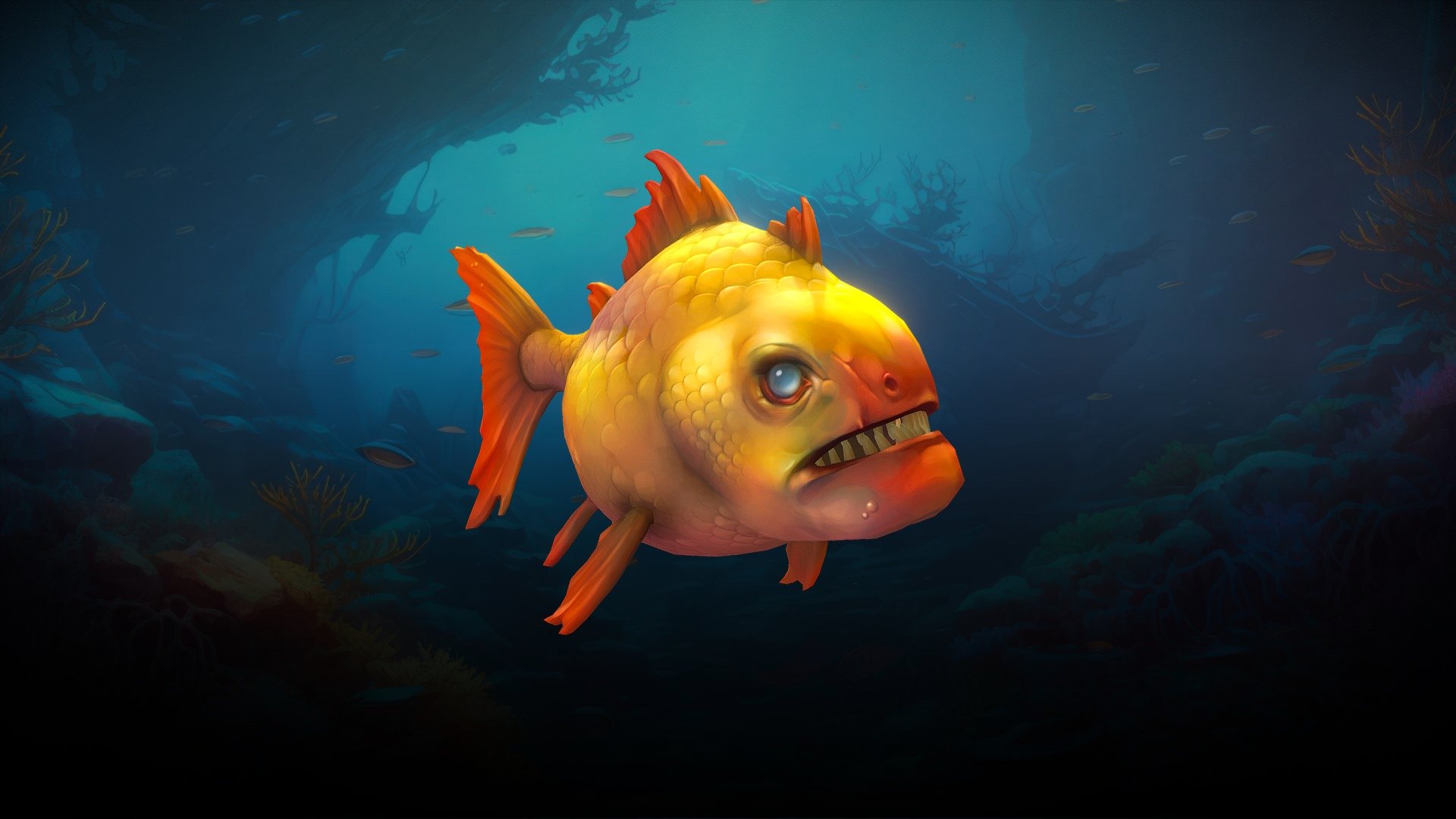 Stylized character for a project.

Software used: Zbrush, Autodesk Maya, Autodesk 3ds Max, Substance Painter - Stylized Piranha - 3D model by N-hance Studio (@Malice6731) 3d model