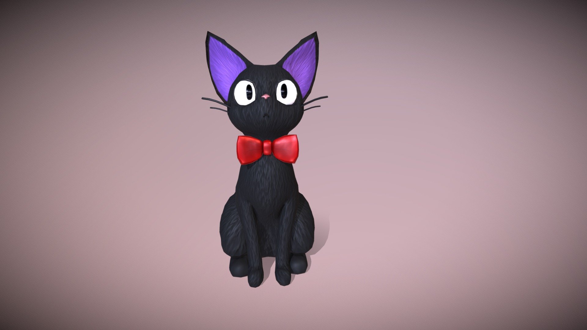 A 3D model of Jiji from Kiki's Delivery Service. I wanted to recreate him in 3D and I think he turned out quite cute 3d model