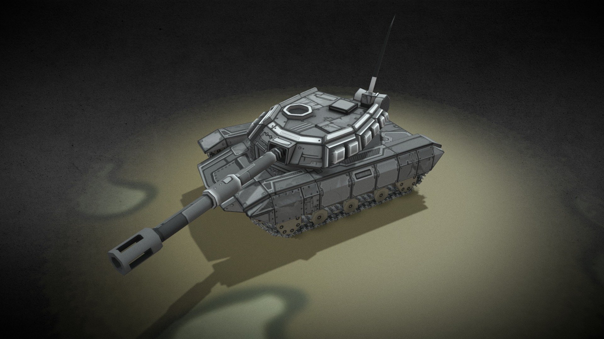 Gameready uv textured lowpoly battletank. Good uv layout for animating tracks. Separated tower and body mesh for easy in game tower rotation! - Lowpoly Tank - Buy Royalty Free 3D model by tamminen 3d model