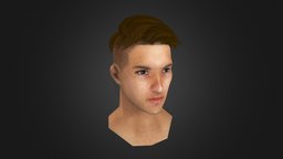 Side Part Hairstyle hairstyle, lowpoly, gameasset