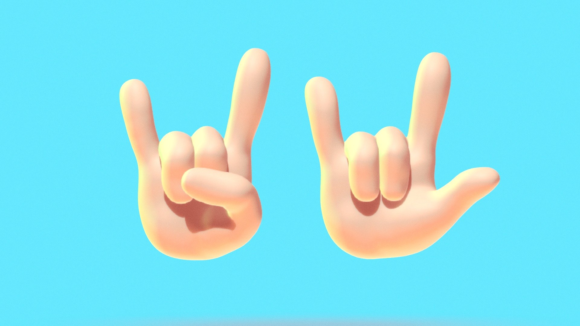 The emoji depicts a human hand with the index finger and pinky finger extended upwards, while the middle, ring, and thumb fingers are tucked into the palm. The hand is typically depicted facing forward or slightly angled to the side.

The primary meaning behind this gesture is to convey a sense of rock music, concerts, and the overall rock &lsquo;n' roll lifestyle. It is often used to represent excitement, enthusiasm, and a love for rock and heavy metal music.

The sign of the horns emoji is also associated with a gesture used to ward off evil or to protect against bad luck, depending on cultural contexts. In this sense, it can symbolize strength, power, and protection.

Overall, the sign of the horns emoji is a versatile symbol that can be used to express various emotions related to music, celebration, and personal beliefs 3d model