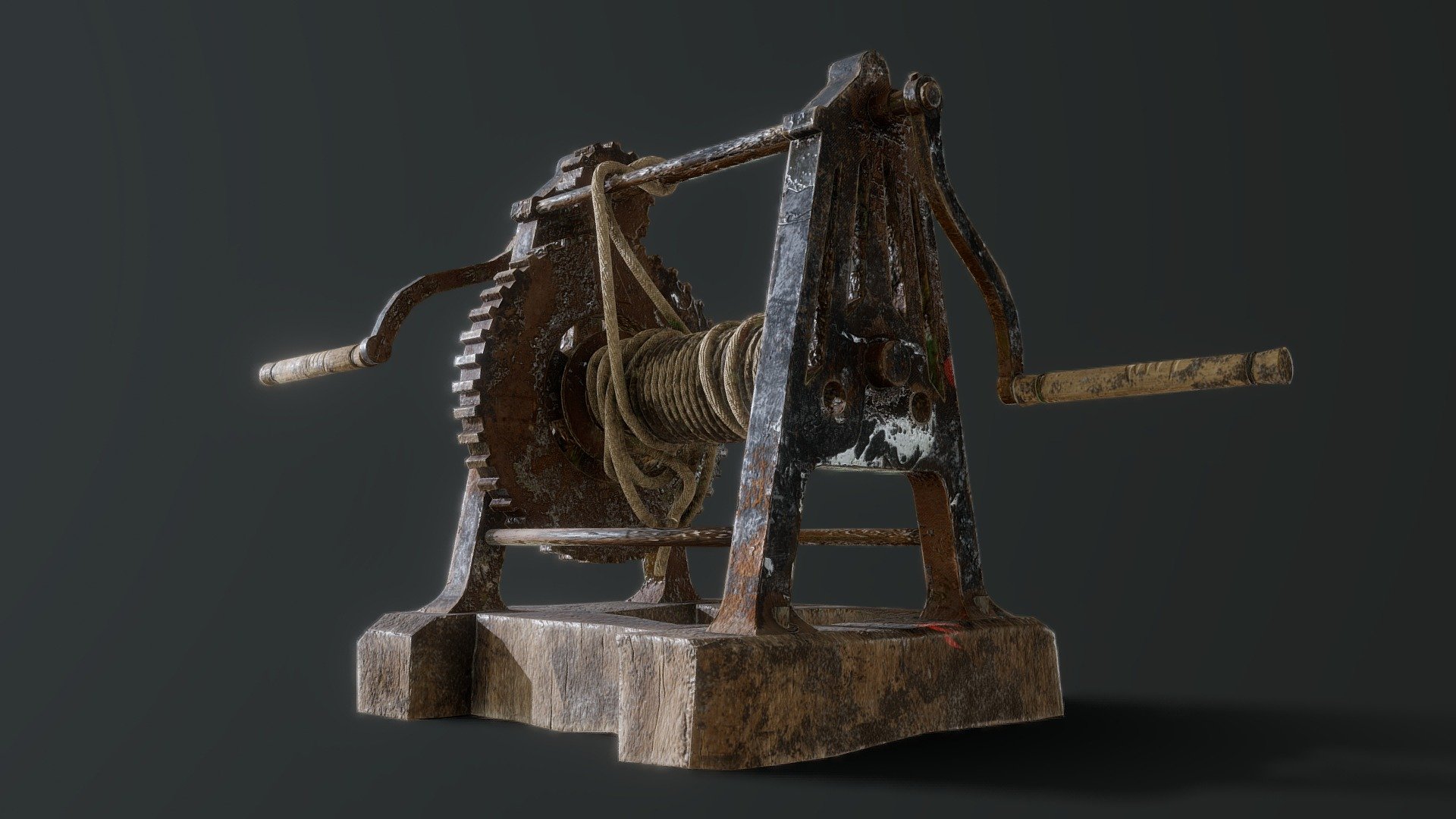 Old machine found in a farm. Game Ready 3d model