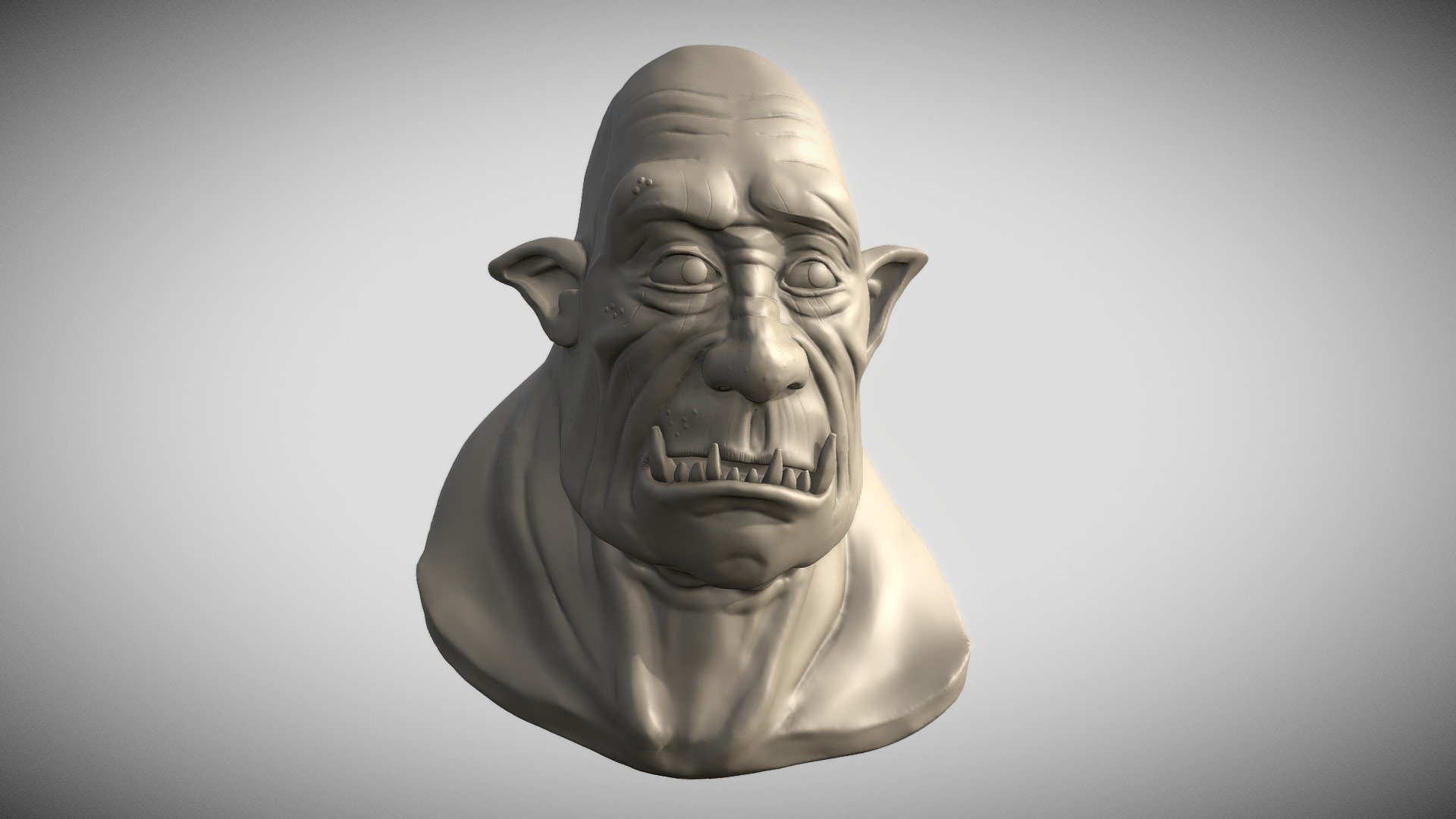 Heres an Orc Head that I sculpted in Blender 2.83 3d model