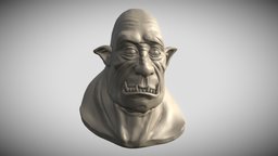 Sculpting Practice (Orc) face, goblin, troll, ugly, orc, lotr, head, battle, creature, male