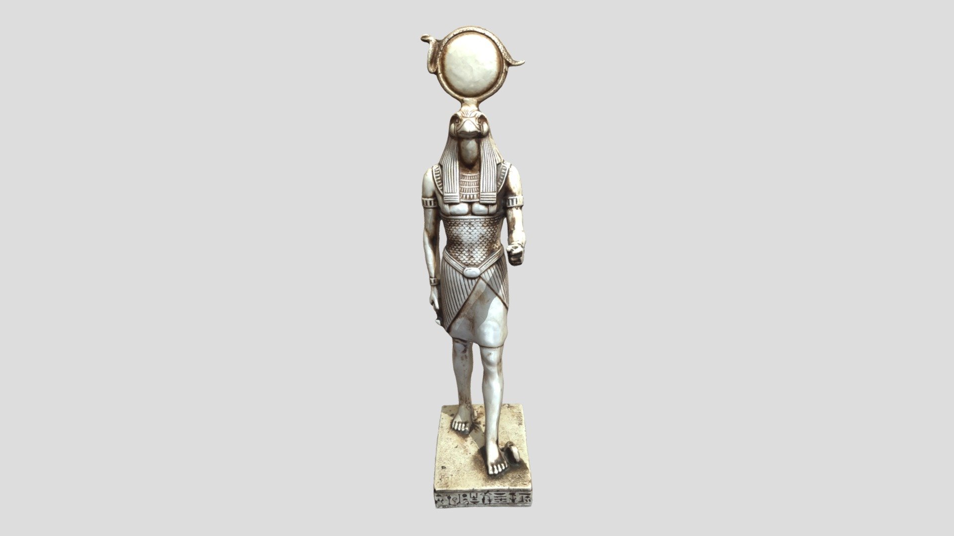 High-quality model of a small statue of egyptian god Ra
• H x W x D = 45 x 11 x 15,7 cm 
• 42565 triangles 
• 24694 vertices 
• 42269 faces 
• 66777 edges 
• .blend format - Statue of Ra - Download Free 3D model by electricdreams86 3d model