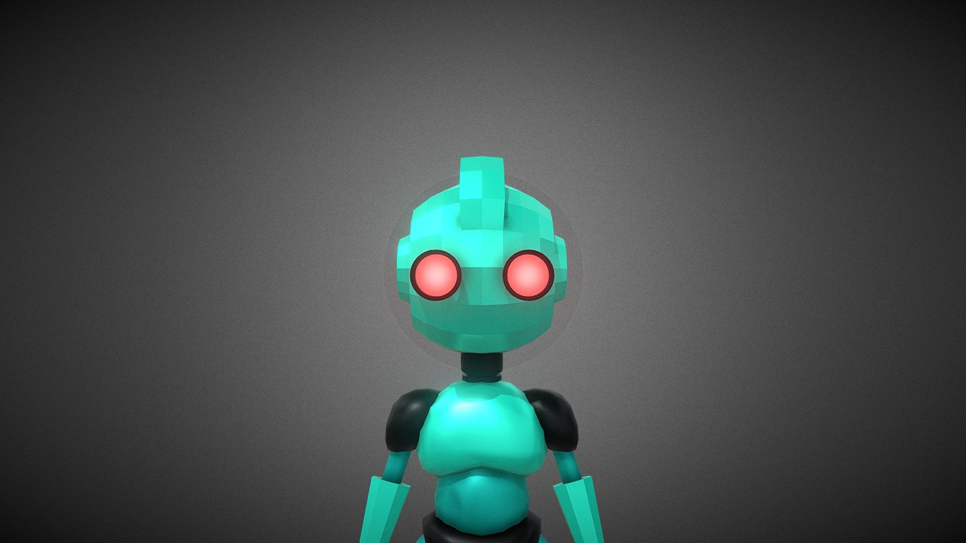 Little cartoonish robot model I made in my free time 3d model