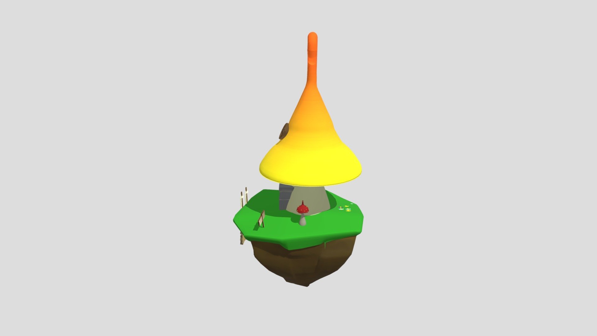 Mushroom house - 3D model by lilianasousa 3d model