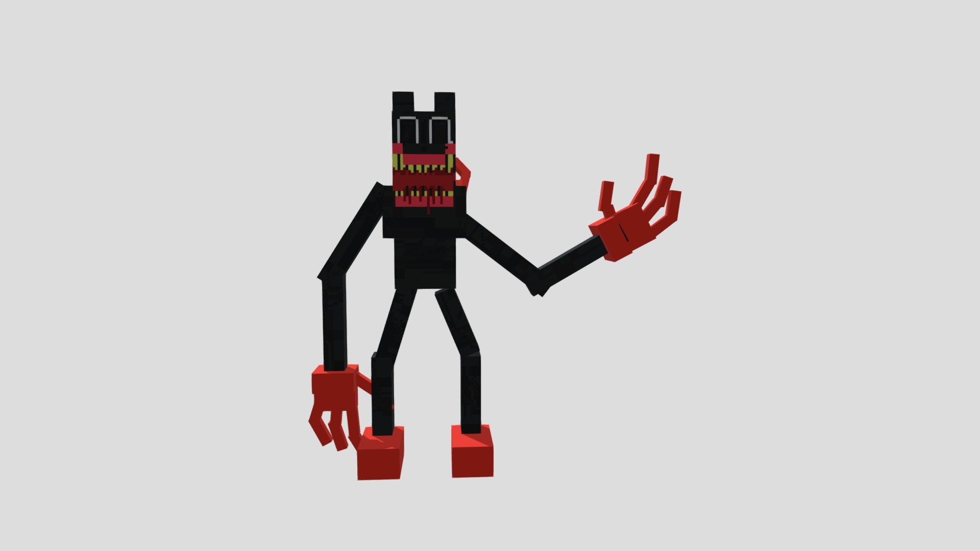 Hi I am Cartoon_cat I make my friends  and I have red gloves and more arms - Cartoon cat - Download Free 3D model by Creeper Demon Lord (@Minecraft_Creepers_Rule) 3d model