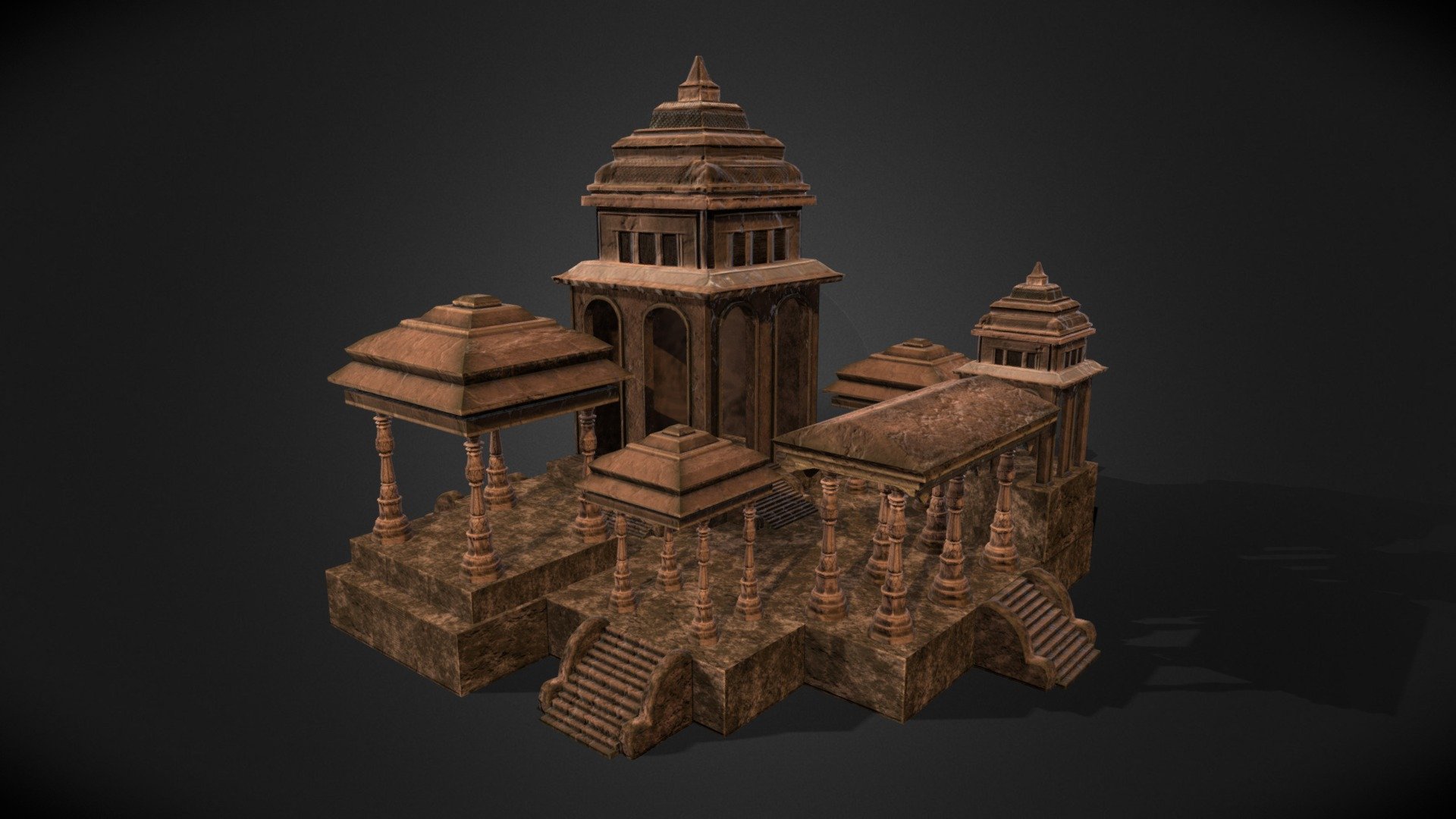 The temple is inspired by the history based in the south of India 3d model
