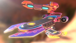 Hover Board hoverboard, hovercraft, game-ready, pbr-texturing, flying-vehicle, lowpoly