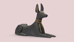Egyptian God Anubis Dog PBR stl, ancient, historic, dog, printing, egypt, figure, egyptian, treasure, pharaoh, decor, print, statue, realistic, anubis, sphinx, horus, isis, game, 3d, pbr, low, poly, tomb, temple, accient