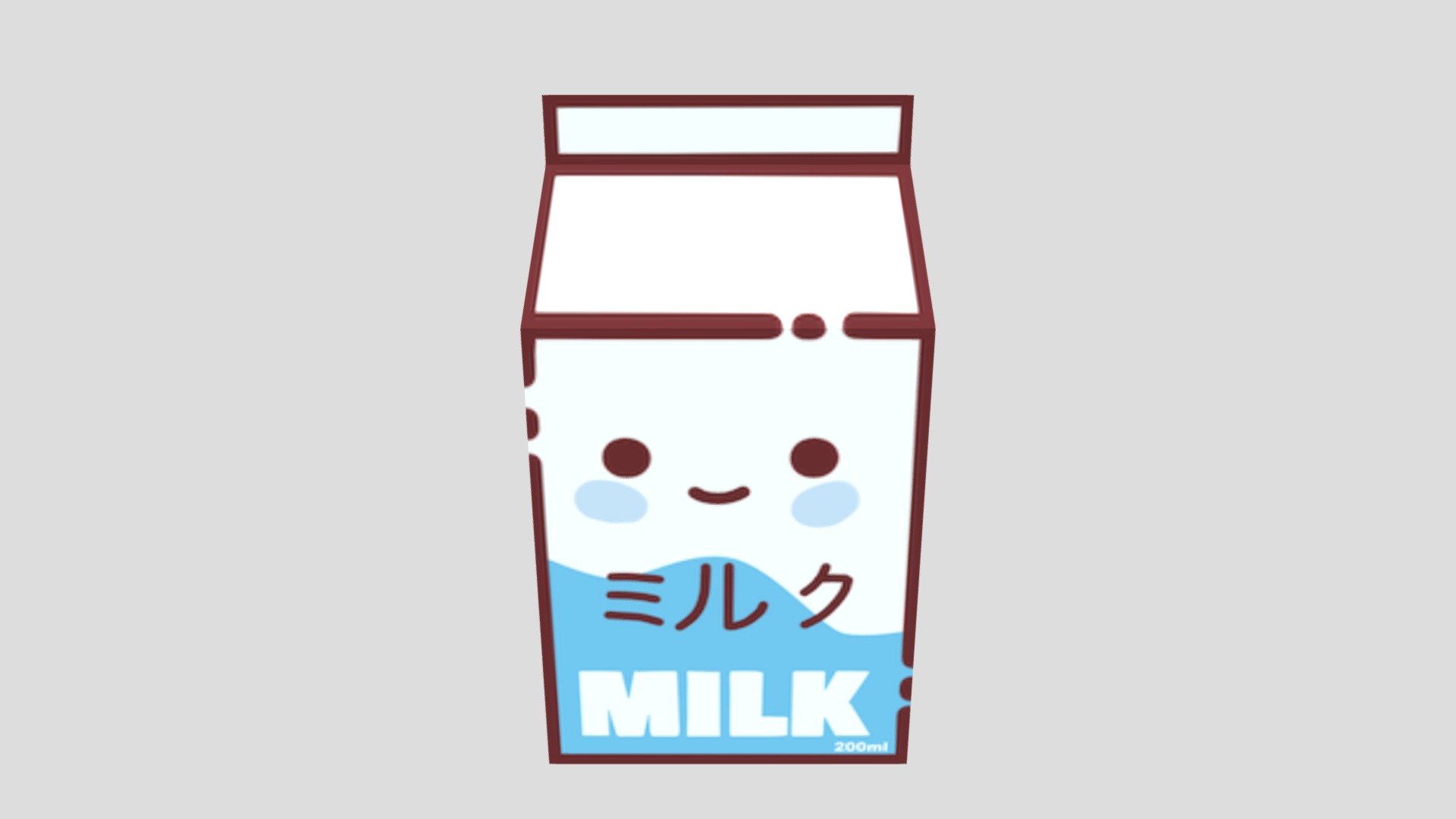 very cute cartoon style milk - Milk 2D - Download Free 3D model by Kanashi_Aki (@KanashiAki07) 3d model
