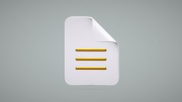 File (Document) 3D Icon 📄 icon, file, document, doc, 3d
