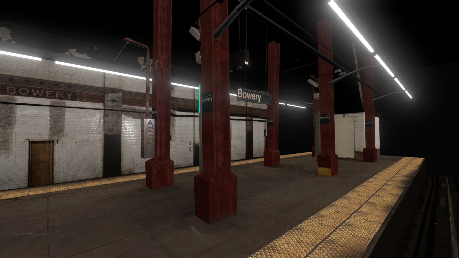 Bowery MTA Metro Station NYC - Bowery - Buy Royalty Free 3D model by Phantasma Labs (@phantasmalabs) 3d model