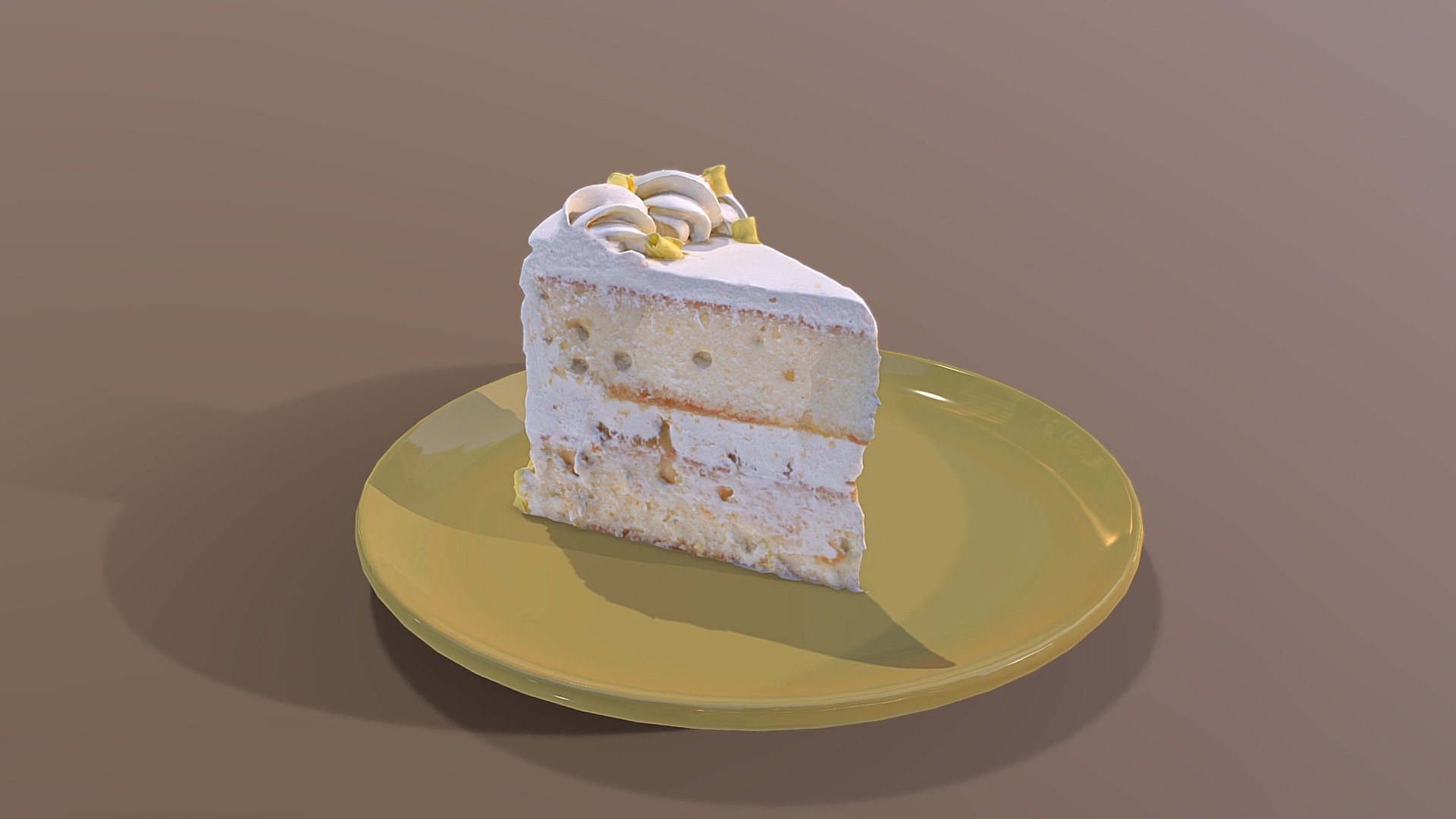 This Delightful Lemon Drizzle Cake, slice was created using photogrammetry which is made by CAKESBURG Premium Cake Shop in the UK. You can purchase real cake from this link: https://cakesburg.co.uk/products/lemon-drizzle-cake?_pos=5&amp;_sid=0979711e3&amp;_ss=r

Cake Textures 4096*4096px PBR photoscan-based materials (Base Color, Normal, Roughness, Specular, AO)

Click here for the cut version.

Click here for the uncut version 3d model