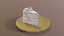 A Slice of Lemon Drizzle Cake cake, birthday, scanned, lemon, slice, photogrammetry, 3dsmax, 3dsmaxpublisher, cakesburg