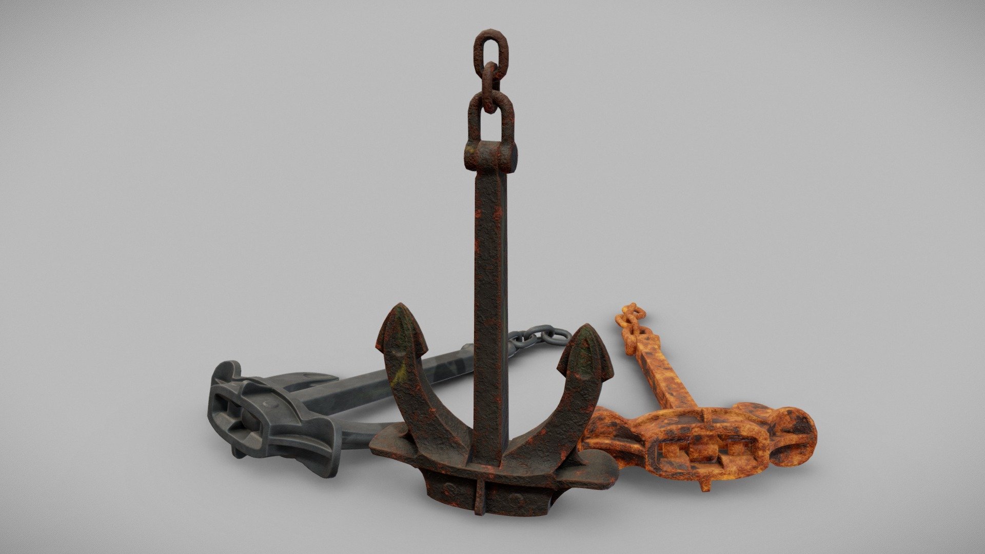 The Hall anchor is the most commonly used conventional stockless anchor and it is one of the most popular anchors designed to fit anchor pockets on most ships 3d model