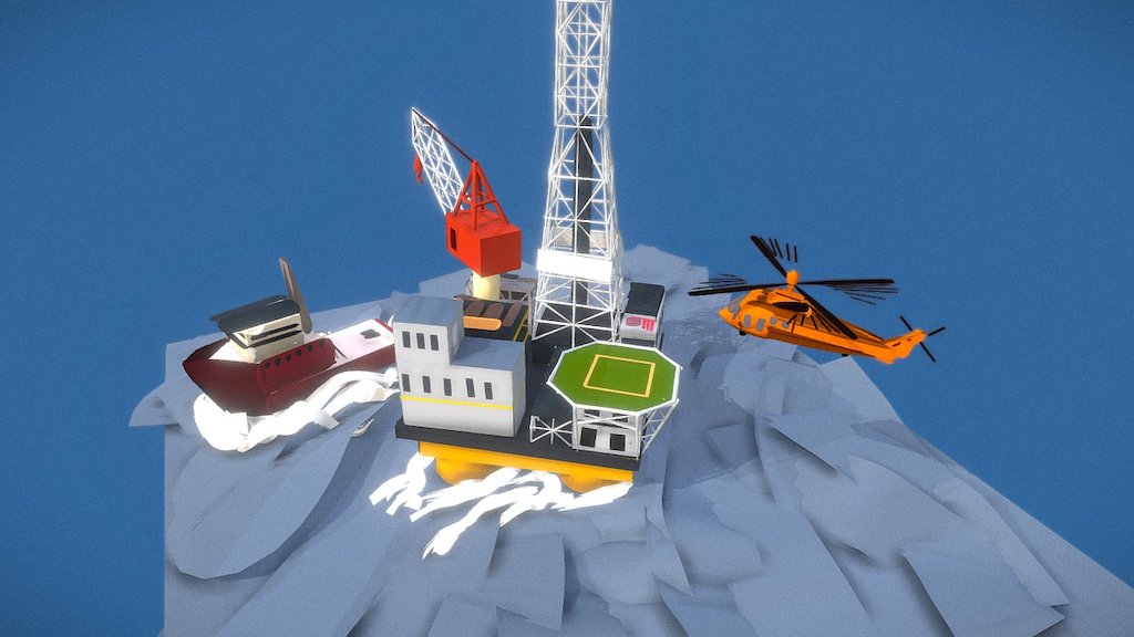 Offshore oil platform - 3D model by MarkMorse 3d model