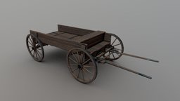 Cart draft, transport, wagon, cart, chariot, marmoset, horse-drawn, xyzschool, substancepainter, maya, low-poly, photoshop, pbr, draftpunk-3, medievalism