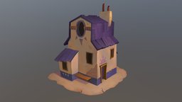 House of rising sun desert, mexican, mexica, hobby, low-poly-model, hand-painted, house, building, concept, simple