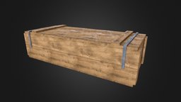 Simple Long Crate crate, box, lowpoly, wood