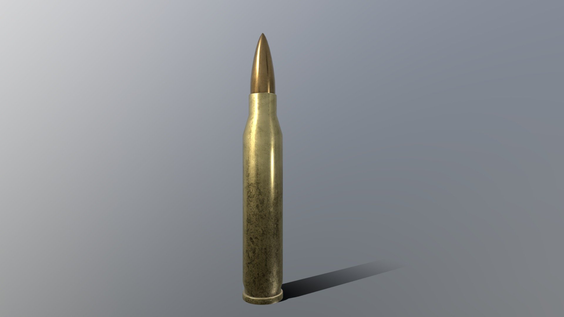 First time using Substance Painter, and I'm impressed! Feel free to use this model and textures, please credit me if you do so :) - Sniper Bullet - Download Free 3D model by PigeonMage 3d model
