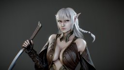 Elf Assassin armor, elf, woman, marvelousdesigner, substancepainter, fantasy