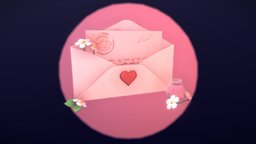 Love Letter flower, love, ink, letter, envelope, daisy, handpainted, stylized