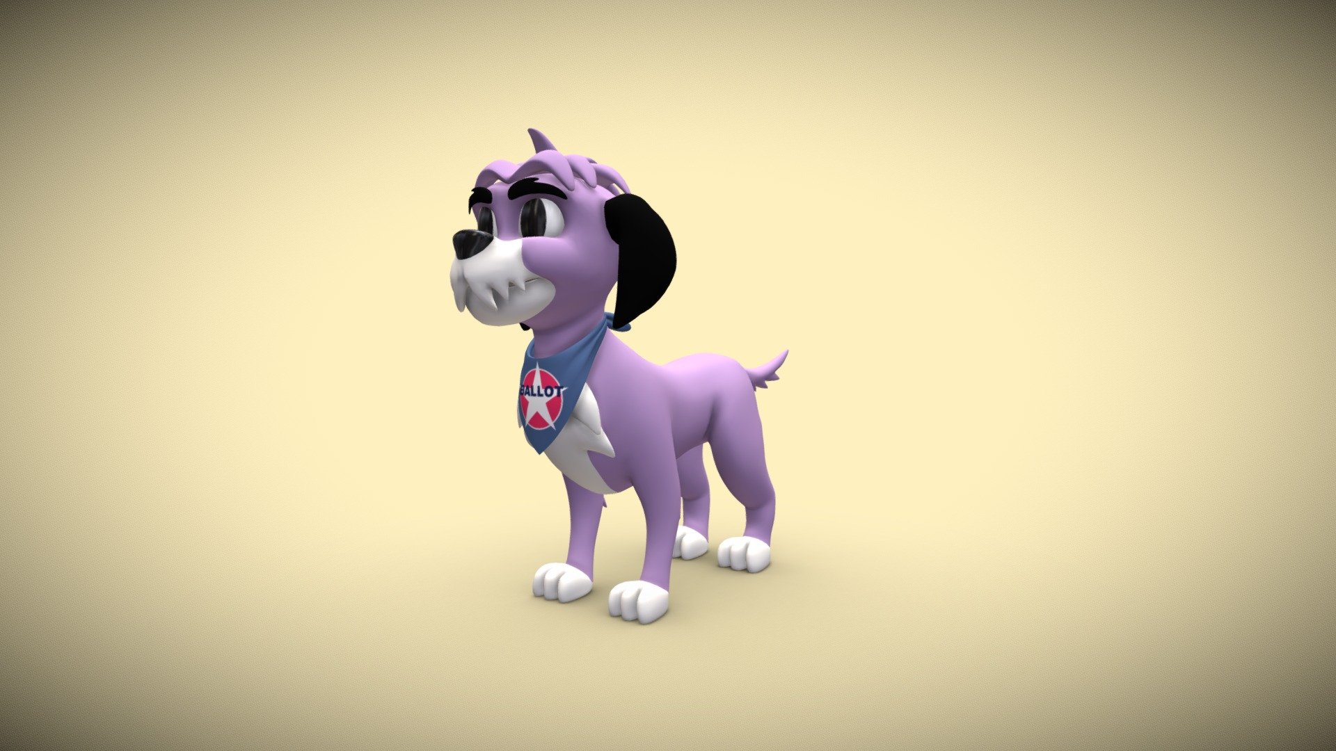 Cartoon dog modeled and textured in Autodesk Maya for MetaphorStudio - Cartoon dog - 3D model by Los Bionicos Animation Studio (@losbionicos) 3d model