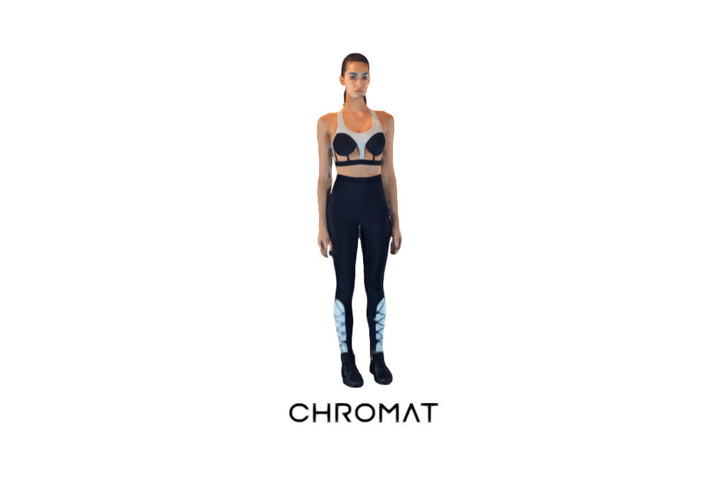 Courtney in the Elite Sports Bra &amp; Accelerator Bungee Pant &amp; Sport Lace Up Sneakers.

Scanned at Chromat's SS16 runway show at New York Fashion Week.

See the full collection at http://chromat.co/ - Courtney for Chromat - 3D model by CHROMAT 3d model