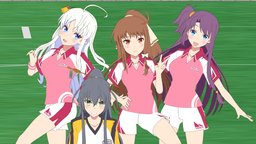Venus Eleven Characters Girls blender-3d, animegirl, anime-character, blender, anime, venus-eleven