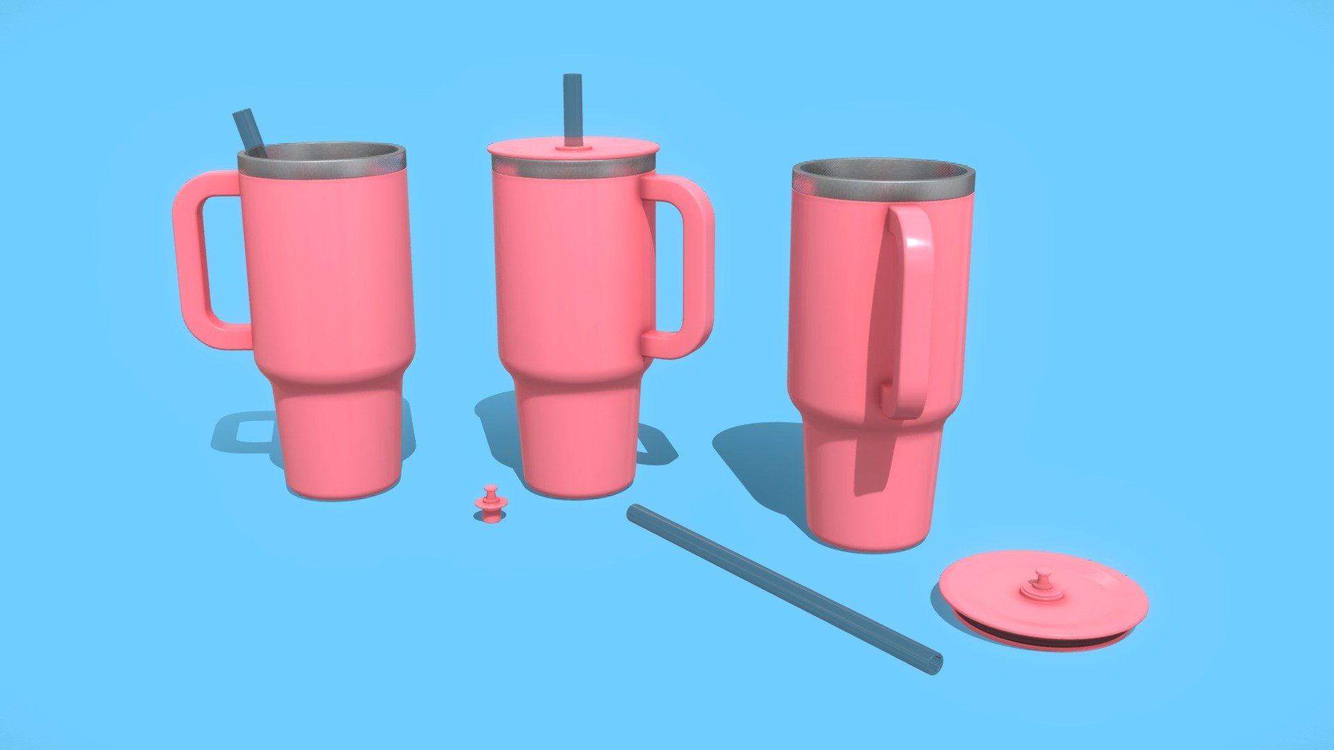 A 3D Travel Tumbler.


3D MODEL



Includes BLENDER file.

Includes FBX file with embedded textures.

Includes glTF file.

Includes OBJ and MTL files.

Includes Textures folder

Textures' resolution is 2048x2048p.

Textures include: Base Color, Height, Normals, Roughness, Metallic

Textures format: PNG

Total PNG files: 20

The opacity effect is done here on Sketchfab. The Straw’s opacity/transparency effect is not included in the 3D model. However you can edit the BLENDER file to add the opacity effect.


Complete ZIP file is in the &ldquo;FBX Format:DOWNLOAD