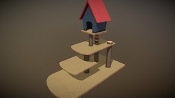 Cat House cat, pet, 2k, box, fabric, texture, pbr, house, home, animal, material