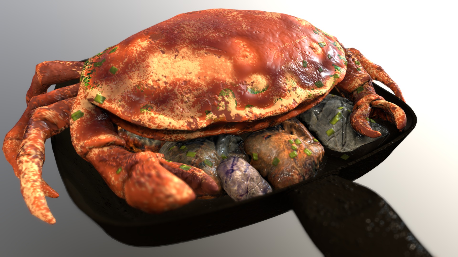 Download this appetizing 3D model boilded crab  for your kitchen interior 3d model