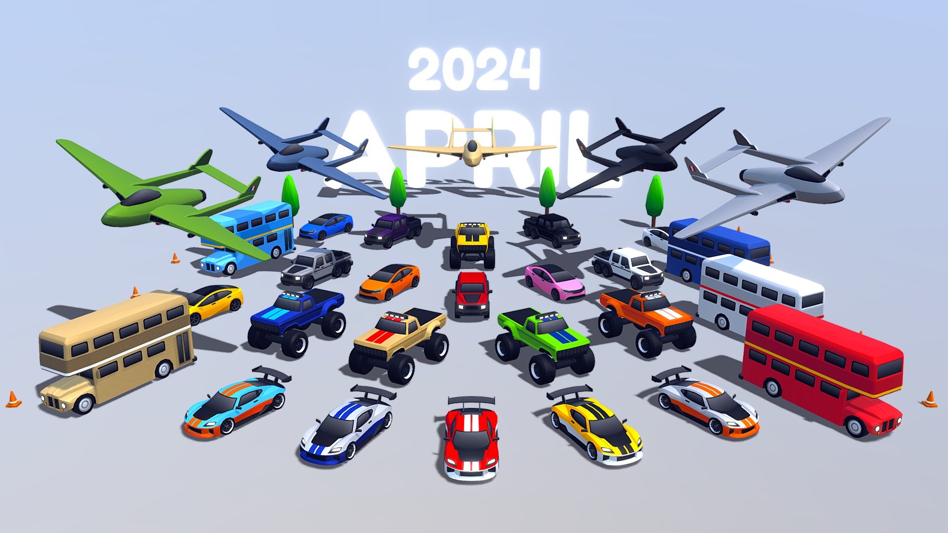 This is the April update of ARCADE: Ultimate Vehicles Pack. All these cars will be available in Sketchfab, Unity Asset Store and Mena Assets  on April 3rd.

This update includes 6 new vehicles.

Best regards, Mena.

 - APRIL 2024: Arcade Ultimate Pack - 3D model by Mena (@MenaStudios) 3d model