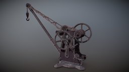 Victorian Manual Crane victorian, steampunk, vintage, naval, manual, crane, hoist