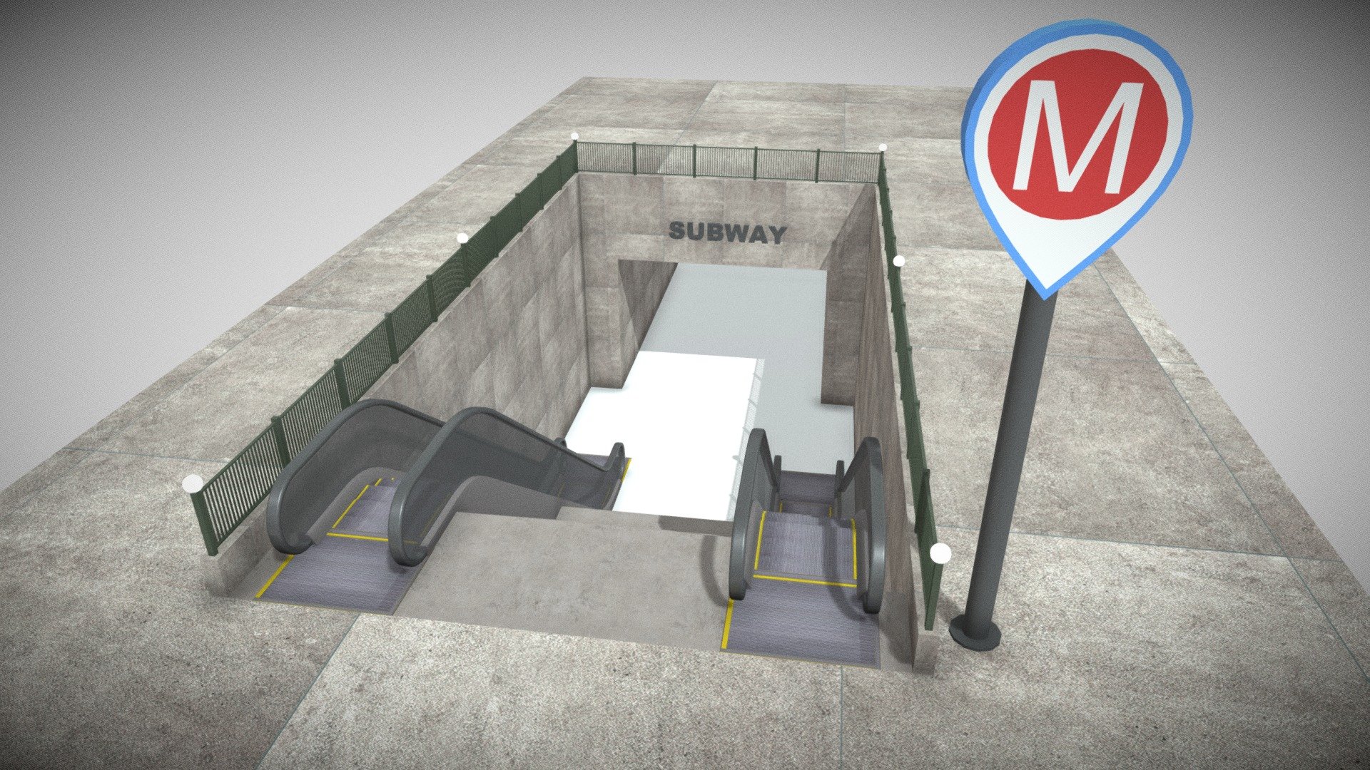 Subway Entrance, easy to use, low polygon, and realistic looking, can be an impressive element for your projects 3d model