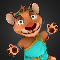 Leo Posed Hand Painted Mobile Character cat, 3dcoat, lion, maya-2016, maya, photoshop, zbrush