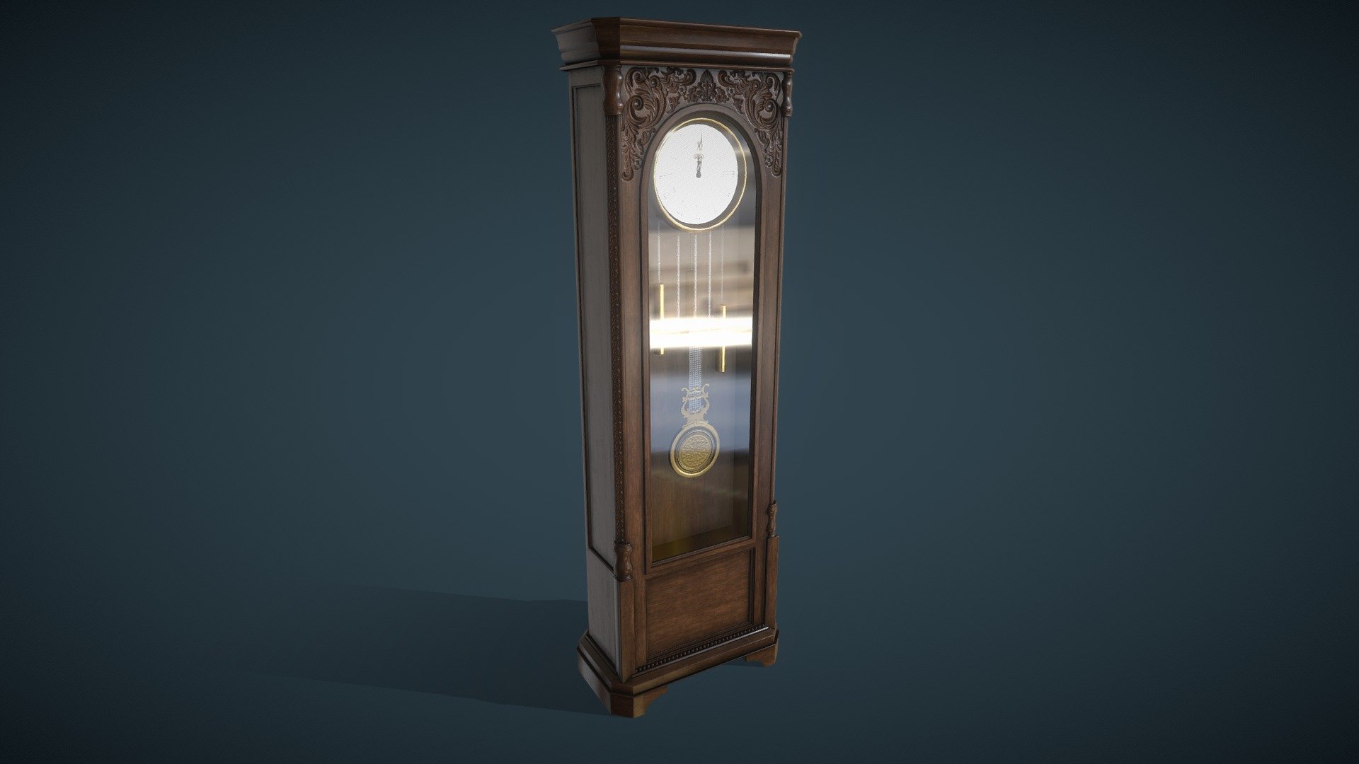Grandfather Clock

Assets:
Grandfather Clock
57.1cm Width(X), 32.3cm Length(Y), 175cm Height(Z)
22.5in Width(X), 12.7in Length(Y), 68.8in Height(Z)
Polycount: 5,669
Triangle count: 10,462
Vertex count: 5,942
Bones: 4

Included model formats: BLEND(Including Scene), ABC, DAE, FBX, GLTF(Including Scene), OBJ, STL

Materials:
Includes 2 Materials/Texture sets
Grandfather_Clock Mat
Grandfather_Clock_Glass Mat

Textures:
Included texture types: Base Color, Diffuse, Ambient Occlusion, Glossiness, Height, Metallic, Normal Map (OpenGL), Normal Map (Direct-X), Roughness, Specular-Level, Emissive
Included Texture Sizes: 1024px, 2048px, 4096px

Average Texel Density:
5.12px/cm @ 1024x1024 image resolution
10.24px/cm @ 2048x2048 image resolution
20.48 px/cm @ 4096x4096 image resolution

Please Contact Me If You Have Any Questions Or Business Inquiries At bsw2142@gmail.com You Can Fill A Custom Work Request For A Quick Quote From Me At https://forms.gle/66YjCgoQgk8eUsaK6 - Grandfather Clock - Buy Royalty Free 3D model by Brandon Westlake (@dr.badass2142) 3d model