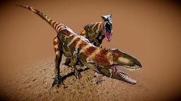 Hypothetosaurus mudbox, theropod, 3dsmax, rigged, dinosaur